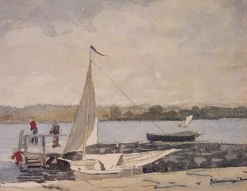Winslow Homer : A Sloop at a Wharf Gloucester